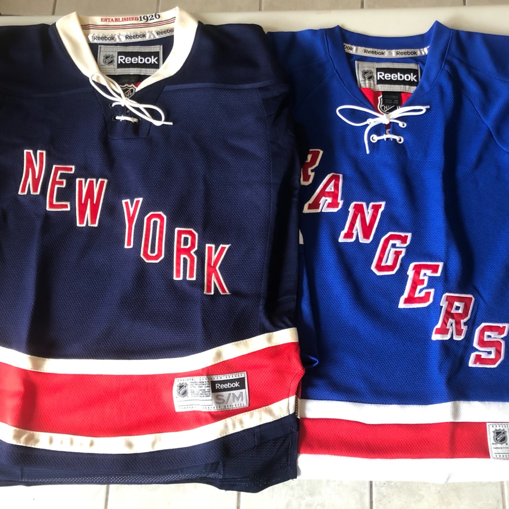 COPY - 2 brand new Reebok NY Rangers youth jerseys